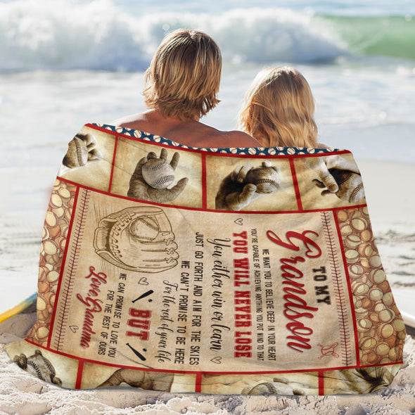 Grandson Blanket Gifts from Grandma, Grandpa, Grandparents, Nana, Grandson Birthday Graduation Soft Bed Throws Blankets