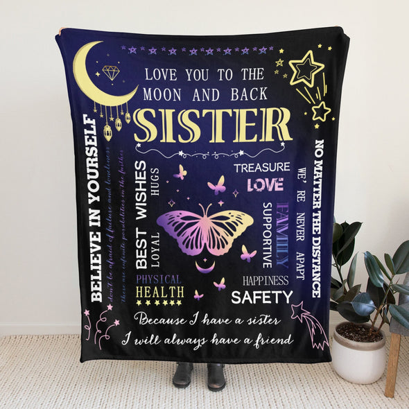 Sister Blanket Gifts, Throw Blankets Gift for Mothers Day, Christmas, Happy Birthday Gifts, Sisters Graduation Gifts Ideas for Women