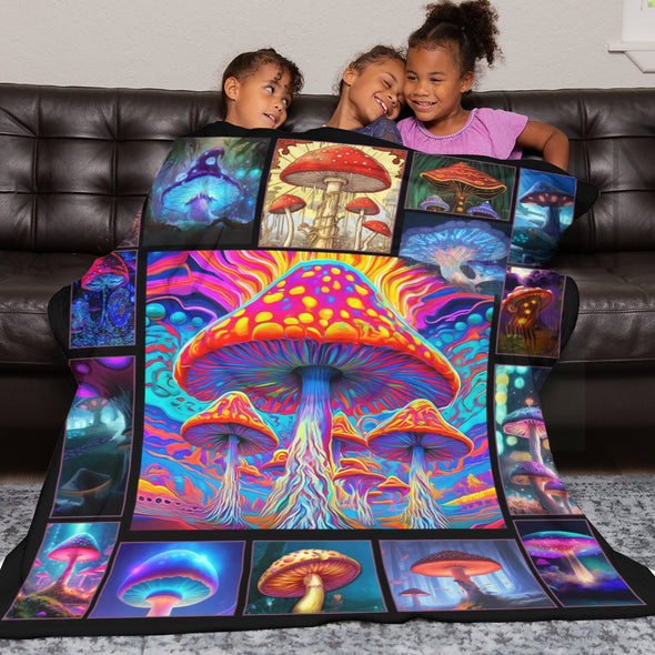 Mushroom Blanket Gifts for Kids Women Throw Blanket for Bed Couch Christmas Home Decorative All Season