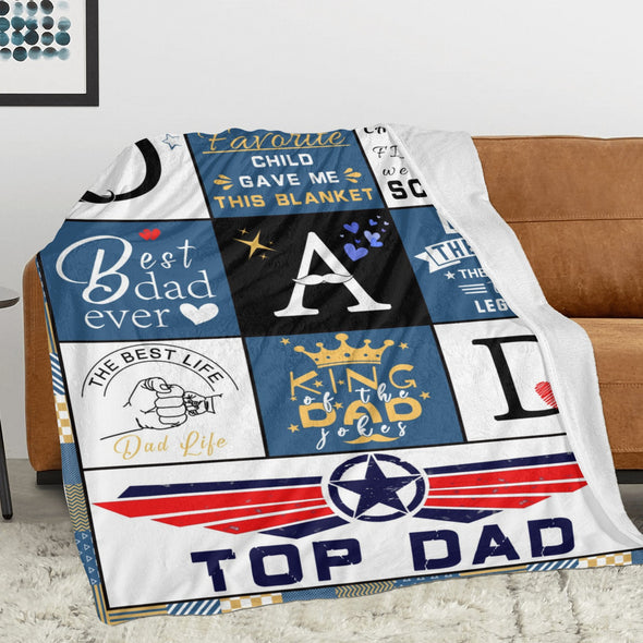 Gift for Dad from Daughter Son, Dad Blanket for Father's Day, Bed Couch Throw Blankets for Anniversary Birthday Christmas