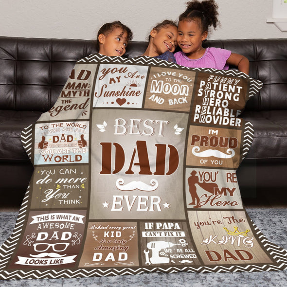 Gift for Dad from Daughter Son, Dad Blanket for Father's Day, Bed Couch Throw Blankets for Anniversary Birthday Christmas