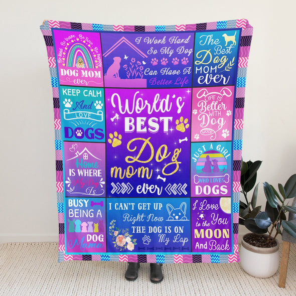 Dog Mom Blanket, Dog Lovers Gifts for Women, Puppy Throw Blanket for Bed Couch Christmas Gift