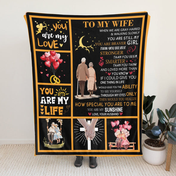 Wife Blanket, Throw Blanket Gifts for Birthday/Wedding/Anniversary/Christmas/Valentines