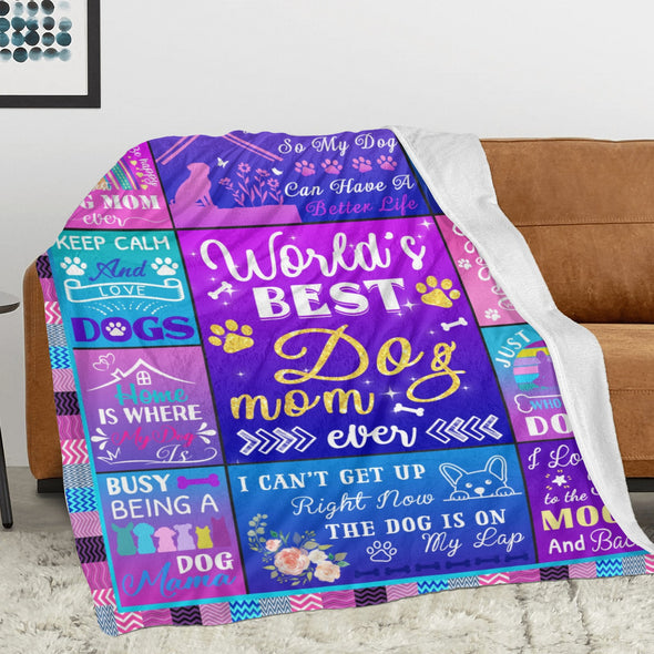 Dog Mom Blanket, Dog Lovers Gifts for Women, Puppy Throw Blanket for Bed Couch Christmas Gift