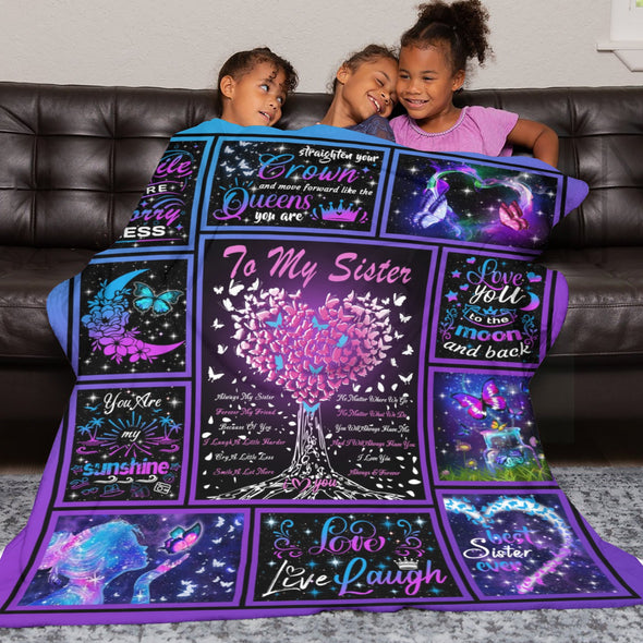 Sister Blanket Gifts, Throw Blankets Gift for Mothers Day, Christmas, Happy Birthday Gifts, Sisters Graduation Gifts Ideas for Women