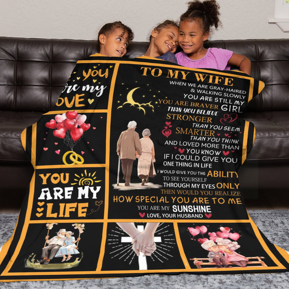 Wife Blanket, Throw Blanket Gifts for Birthday/Wedding/Anniversary/Christmas/Valentines