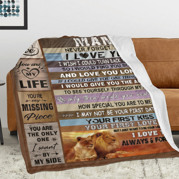 Gifts for Men Boyfriend, Valentine's Anniversary Christmas Birthday I Love You Throw Blanket for Him