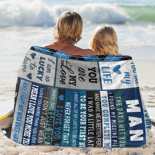 Gifts for Men Boyfriend, Valentine's Anniversary Christmas Birthday I Love You Throw Blanket for Him