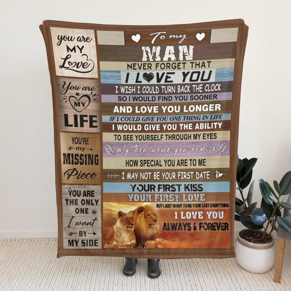 Gifts for Men Boyfriend, Valentine's Anniversary Christmas Birthday I Love You Throw Blanket for Him