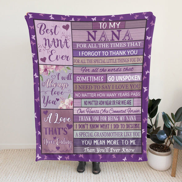 Nana Gifts Blanket, Birthday Gifts for Nana Throw, Nana Gifts from Grandkids, Grandma Gifts for Mothers Day Christmas