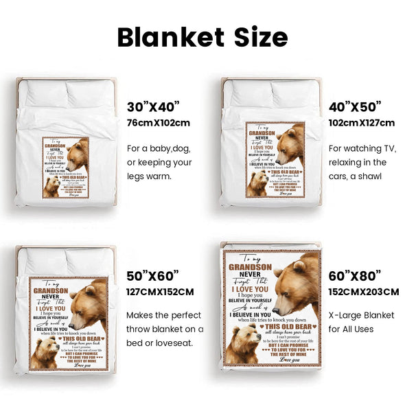 Grandson Blanket Gifts from Grandma, Grandpa, Grandparents, Nana, Grandson Birthday Graduation Soft Bed Throws Blankets