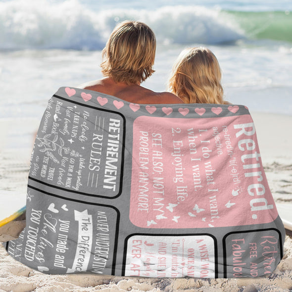 Retirement Blanket Gifts for Women/Men, Funny Farewell Throw Blanket for Going Away Gift, Coworker Leaving Gift