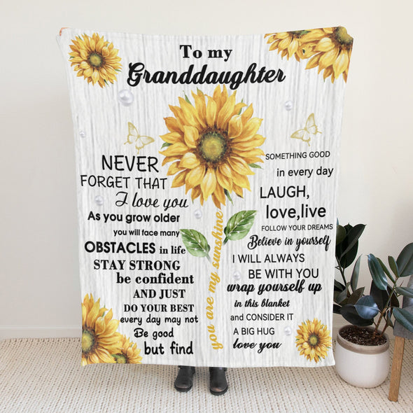 Granddaughter Blanket from Grandma, Birthday Gifts Throw Blanket from Grandparents, Christmas Graduation Wedding Valentine Gifts