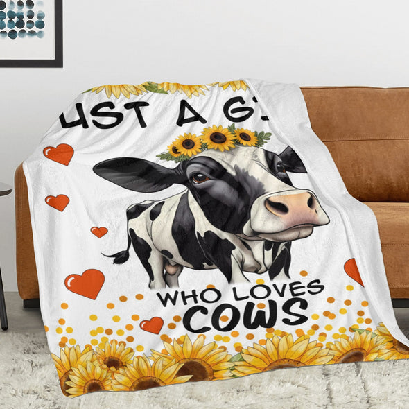 Cow Print Blanket, Cute Cow Throw Blanket Soft Sofa Couch Bed Travel Bedding Room Decor for Kids Teens Adults Christmas Gifts