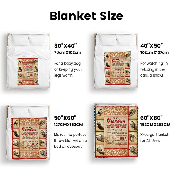 Grandson Blanket Gifts from Grandma, Grandpa, Grandparents, Nana, Grandson Birthday Graduation Soft Bed Throws Blankets