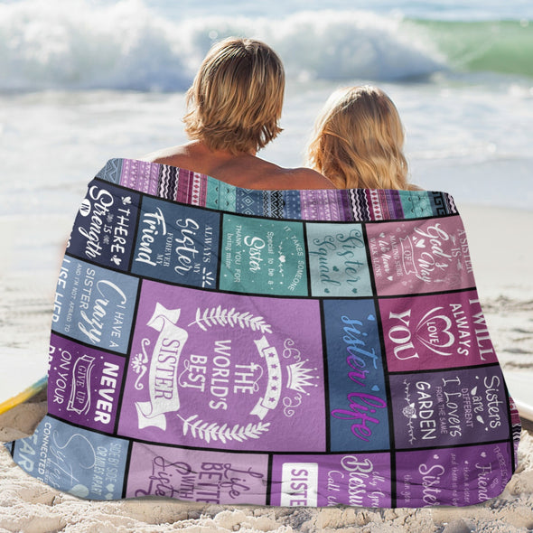 Sister Blanket Gifts, Throw Blankets Gift for Mothers Day, Christmas, Happy Birthday Gifts, Sisters Graduation Gifts Ideas for Women