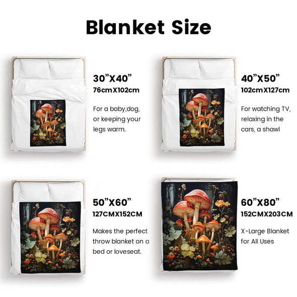 Mushroom Blanket Gifts for Kids Women Throw Blanket for Bed Couch Christmas Home Decorative All Season