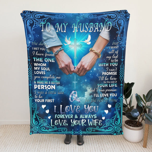 Husband Gifts Blanket, Anniversary Couple Gifts for Him, Throw Blanket for Boyfriend Christmas, Valentine, Birthday, Wedding Gifts