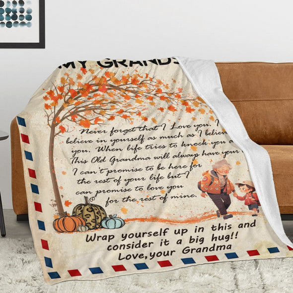 Grandson Blanket Gifts from Grandma, Grandpa, Grandparents, Nana, Grandson Birthday Graduation Soft Bed Throws Blankets