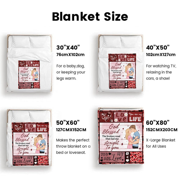 Valentine's Day Blanket Wedding Throw Couple Gifts for Men Women Boyfriend Girlfriend Husband Wife