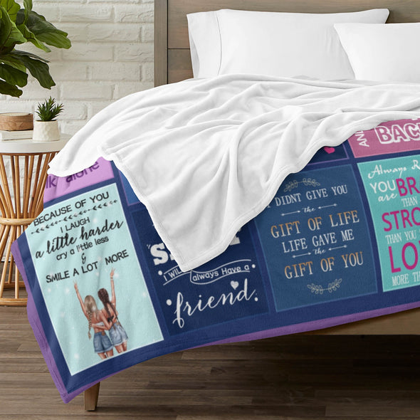 Sister Blanket Gifts, Throw Blankets Gift for Mothers Day, Christmas, Happy Birthday Gifts, Sisters Graduation Gifts Ideas for Women