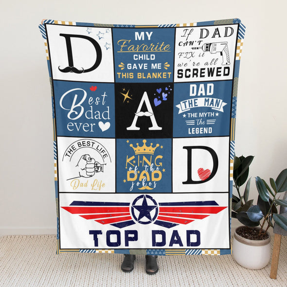 Gift for Dad from Daughter Son, Dad Blanket for Father's Day, Bed Couch Throw Blankets for Anniversary Birthday Christmas