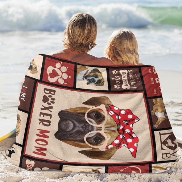 Dog Mom Blanket, Dog Lovers Gifts for Women, Puppy Throw Blanket for Bed Couch Christmas Gift