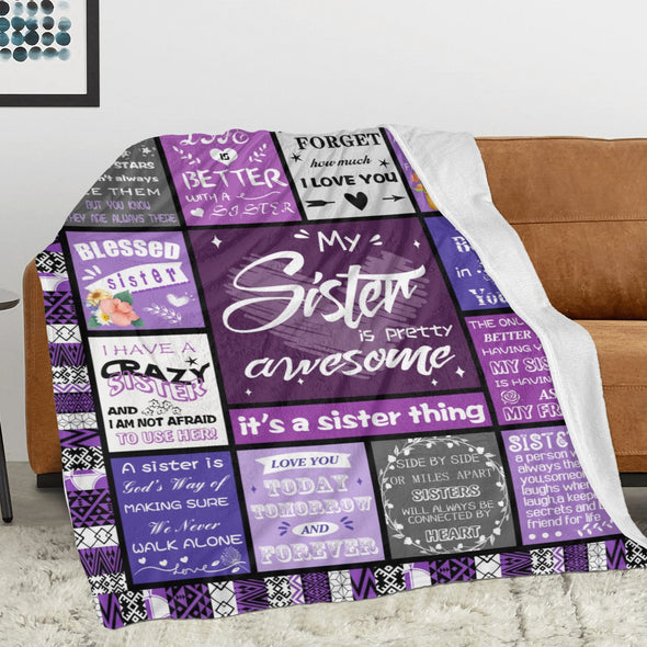 Sister Blanket Gifts, Throw Blankets Gift for Mothers Day, Christmas, Happy Birthday Gifts, Sisters Graduation Gifts Ideas for Women