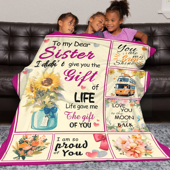 Sister Blanket Gifts, Throw Blankets Gift for Mothers Day, Christmas, Happy Birthday Gifts, Sisters Graduation Gifts Ideas for Women