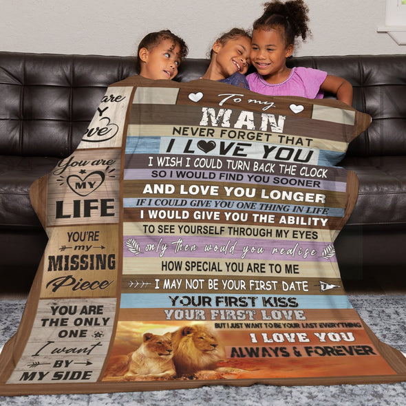 Gifts for Men Boyfriend, Valentine's Anniversary Christmas Birthday I Love You Throw Blanket for Him