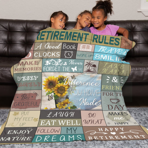 Retirement Blanket Gifts for Women/Men, Funny Farewell Throw Blanket for Going Away Gift, Coworker Leaving Gift