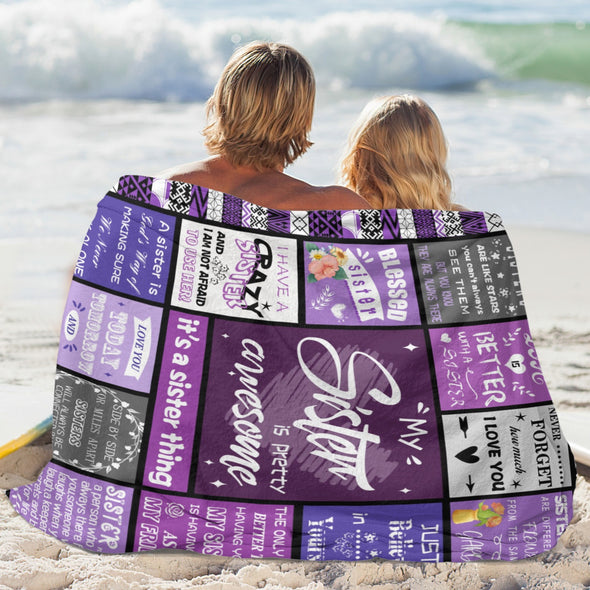 Sister Blanket Gifts, Throw Blankets Gift for Mothers Day, Christmas, Happy Birthday Gifts, Sisters Graduation Gifts Ideas for Women