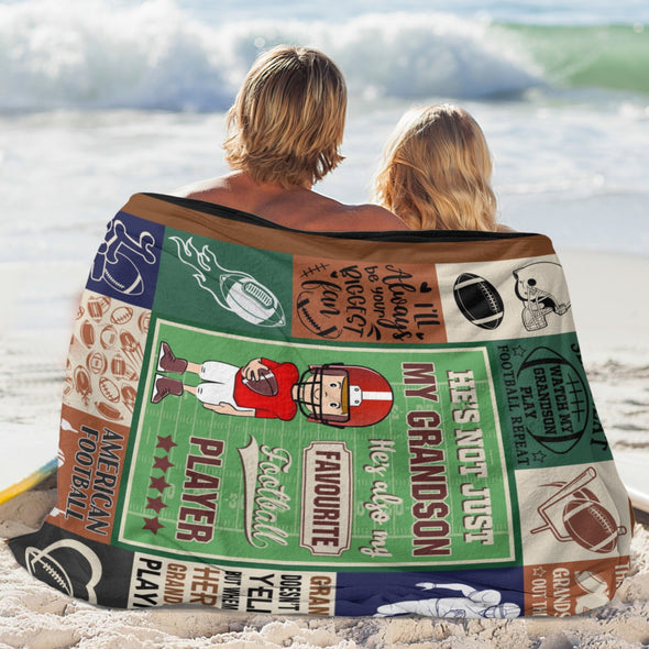 Grandson Blanket Gifts from Grandma, Grandpa, Grandparents, Nana, Grandson Birthday Graduation Soft Bed Throws Blankets