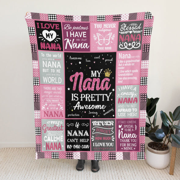 Nana Gifts Blanket, Birthday Gifts for Nana Throw, Nana Gifts from Grandkids, Grandma Gifts for Mothers Day Christmas