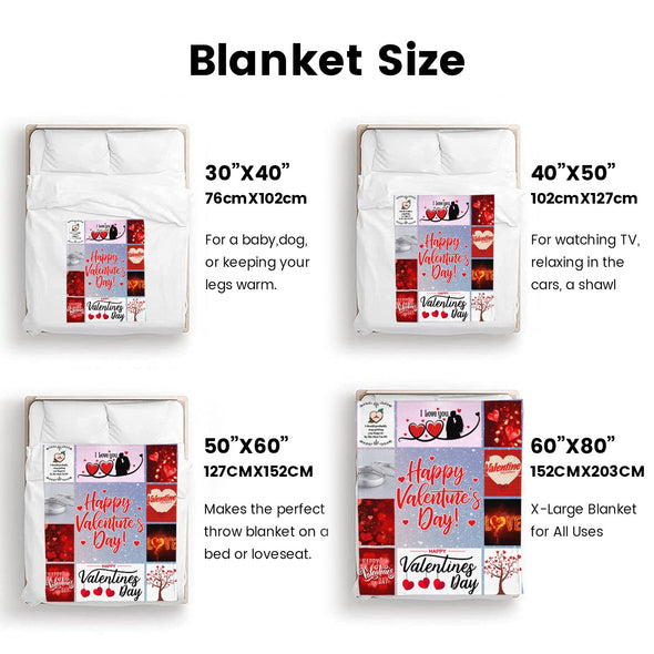 Valentine's Day Blanket Wedding Throw Couple Gifts for Men Women Boyfriend Girlfriend Husband Wife