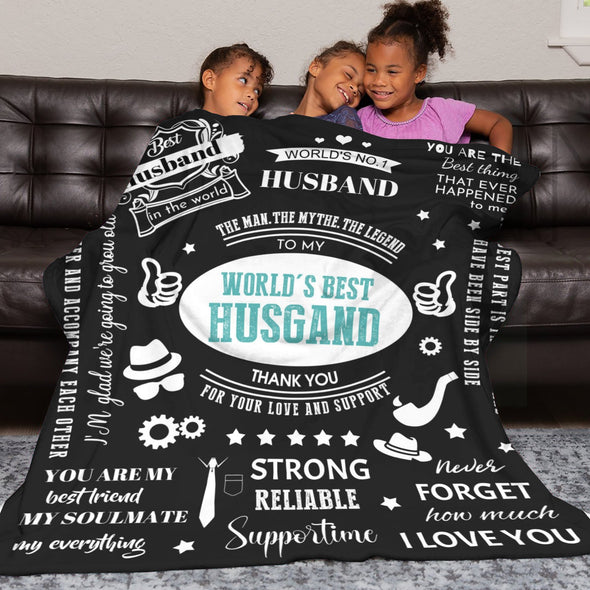 Husband Gifts Blanket, Anniversary Couple Gifts for Him, Throw Blanket for Boyfriend Christmas, Valentine, Birthday, Wedding Gifts