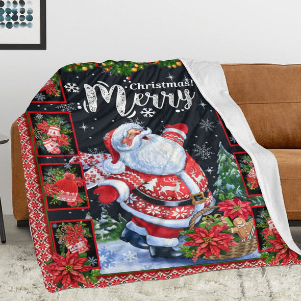 Christmas Blanket, Xmas Gift, Holiday Theme Red Throw for Couch and Bed Home Decor for Mom Women Girls Wife