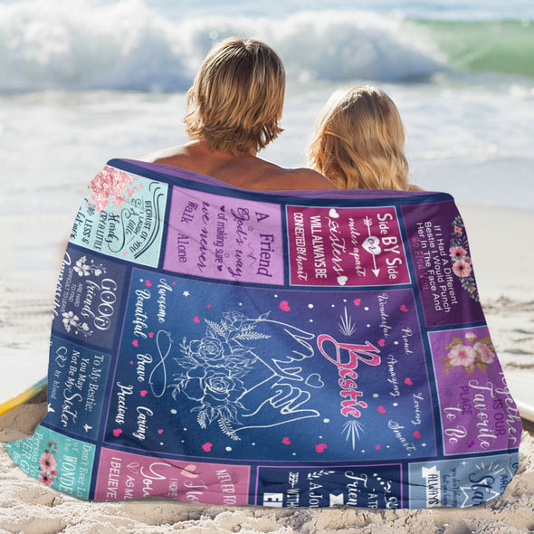 Bestie Blanket, Best Friend Birthday Gifts, Sister Throw Blanket Graduation Gifts Ideas for Women, Friendship Unique Gifts