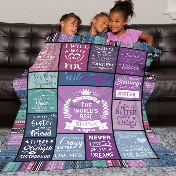 Sister Blanket Gifts, Throw Blankets Gift for Mothers Day, Christmas, Happy Birthday Gifts, Sisters Graduation Gifts Ideas for Women