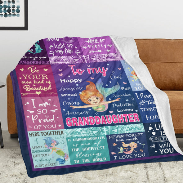 Granddaughter Blanket from Grandma, Birthday Gifts Throw Blanket from Grandparents, Christmas Graduation Wedding Valentine Gifts