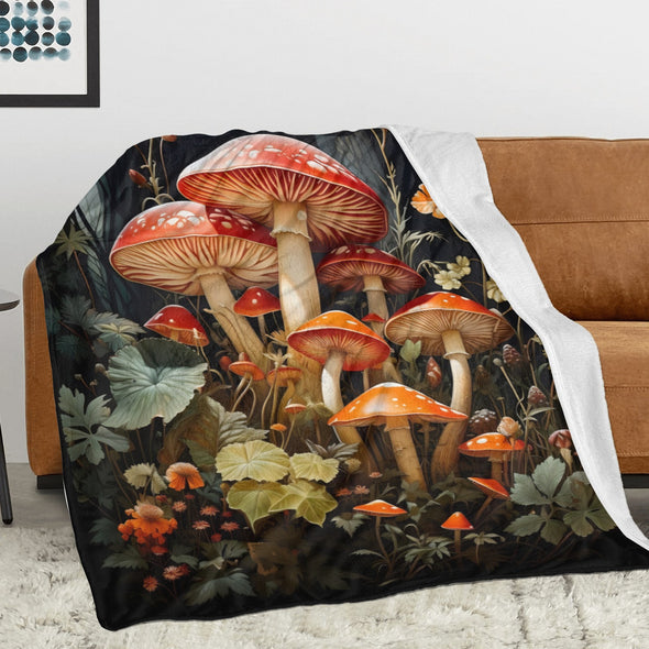 Mushroom Blanket Gifts for Kids Women Throw Blanket for Bed Couch Christmas Home Decorative All Season