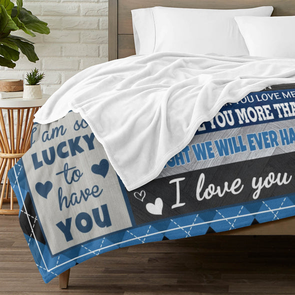 Gifts for Men Boyfriend, Valentine's Anniversary Christmas Birthday I Love You Throw Blanket for Him