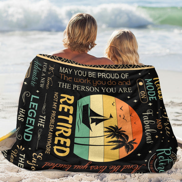 Retirement Blanket Gifts for Women/Men, Funny Farewell Throw Blanket for Going Away Gift, Coworker Leaving Gift