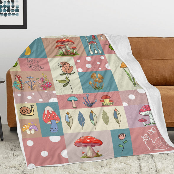 Mushroom Blanket Gifts for Kids Women Throw Blanket for Bed Couch Christmas Home Decorative All Season