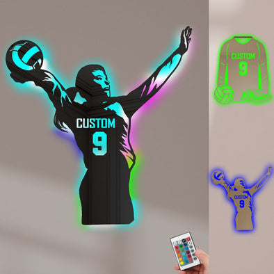 Personalized Volleyball Jersey Neon Sign Custom Name Mirror for Bedroom Christmas Valentine's Day Birthday Gift for Wall Decor