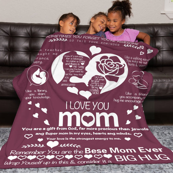 Mom Blanket Gifts for Mother's Day Christmas Birthday Throw from Daughter Son