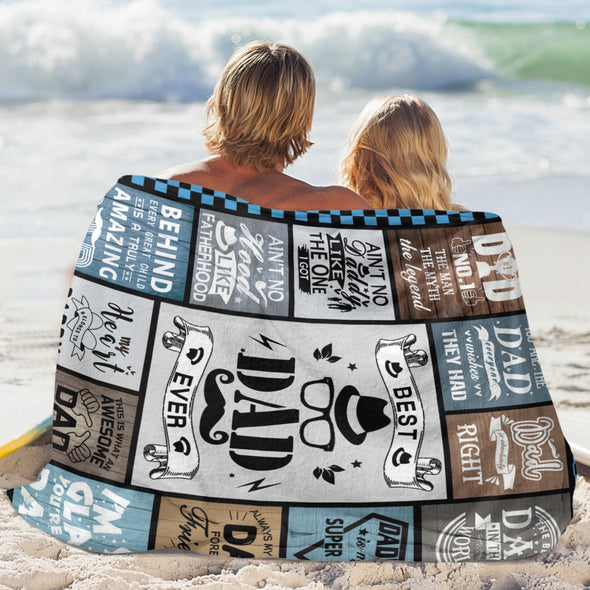 Gift for Dad from Daughter Son, Dad Blanket for Father's Day, Bed Couch Throw Blankets for Anniversary Birthday Christmas