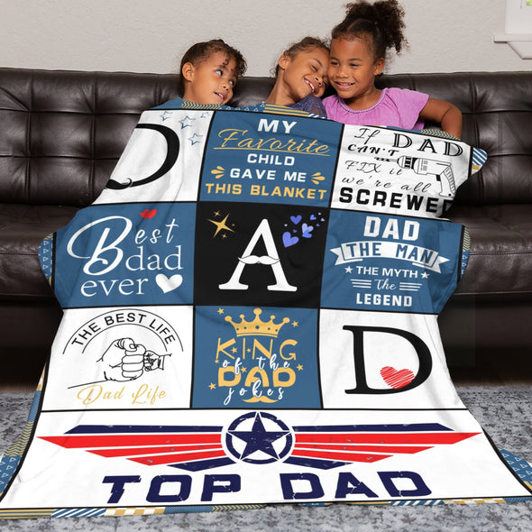 Gift for Dad from Daughter Son, Dad Blanket for Father's Day, Bed Couch Throw Blankets for Anniversary Birthday Christmas