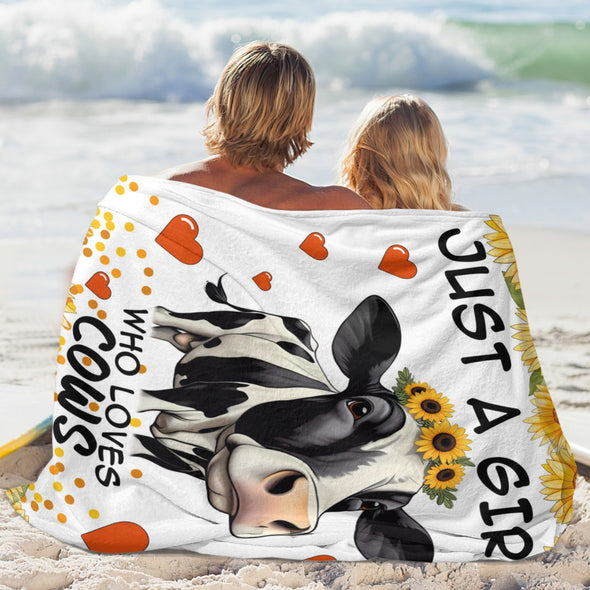 Cow Print Blanket, Cute Cow Throw Blanket Soft Sofa Couch Bed Travel Bedding Room Decor for Kids Teens Adults Christmas Gifts