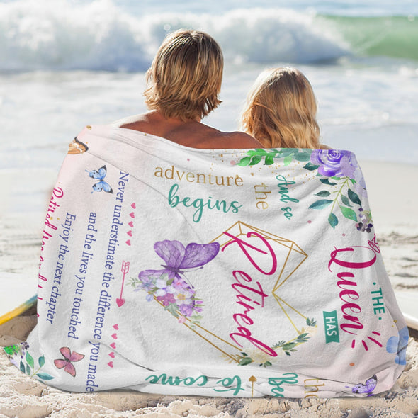 Retirement Blanket Gifts for Women/Men, Funny Farewell Throw Blanket for Going Away Gift, Coworker Leaving Gift